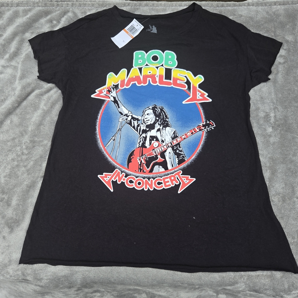 Zion Rootswear Black Bob Marley In Concert Tee